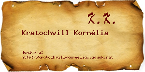 Kratochvill Kornélia névjegykártya